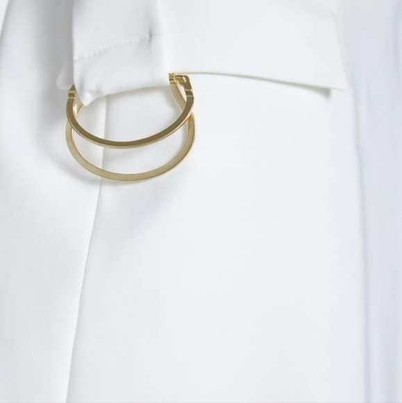 ZARA Long V-neck white vest dress with belt size L - Picture 13 of 14